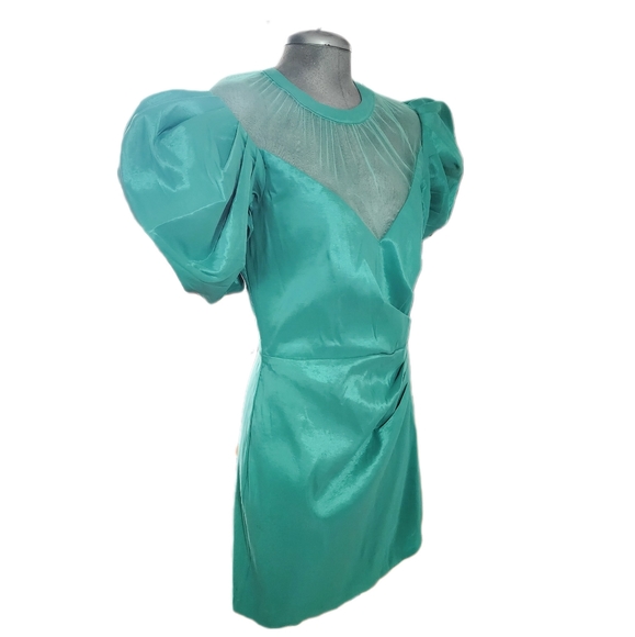 KARLIE Puff Sleeve Mesh Detailed Mini Dress (L) - Picture 4 of 10